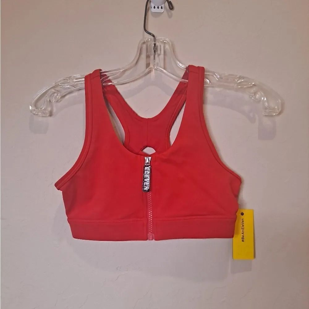 EleVen Zip up Sports Bra Candy Red NWT XS
